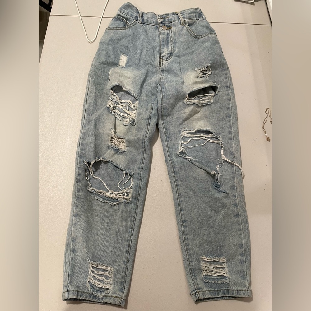 ripped mom jeans